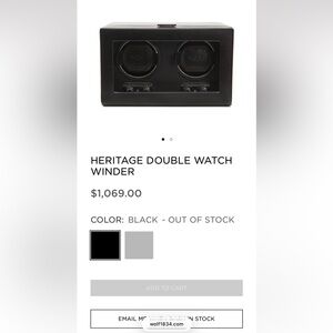 ⭐️ WOLF DOUBLE DUAL WATCH WINDER HERITAGE BLACK * COMPLETE SET W/ BOX* ⭐️